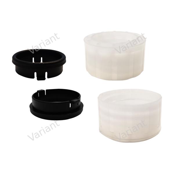 Bent end - 32mm - chrome tube 13cm - clickring - screw cuff