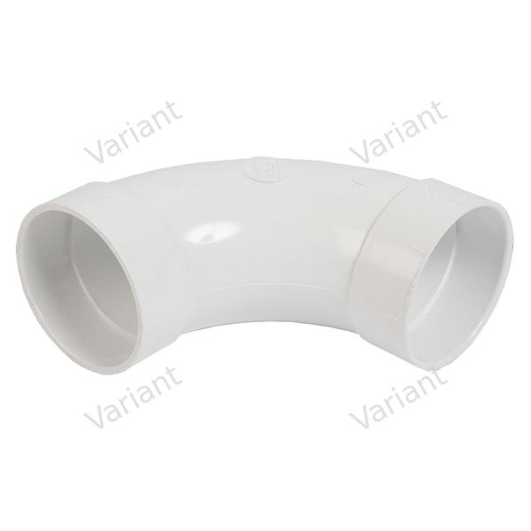 Sweep bow - 90° - cuff/cuff - white - Central Vac