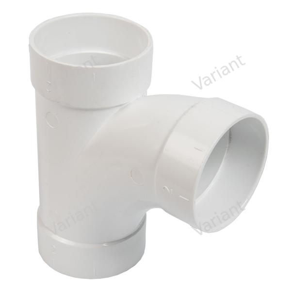 T-Piece - 90° - 3x cuffs - white - Central Vac