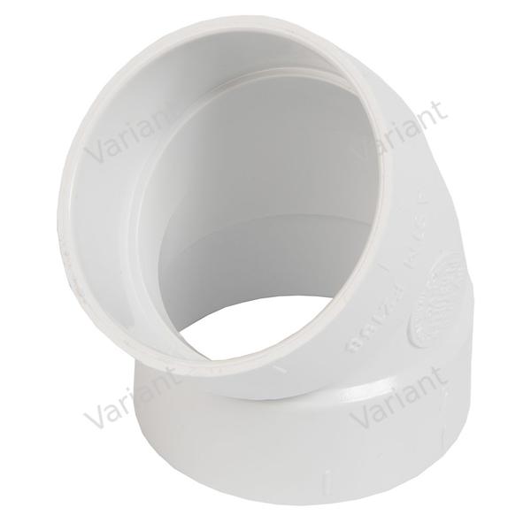 Short bow - 45° - cuff/cuff - white - Central Vac