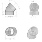 Short bow - 45° - cuff/cuff - white - Central Vac