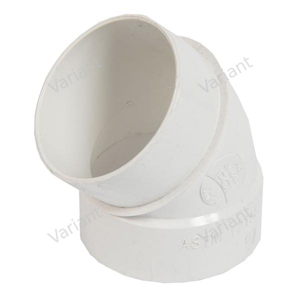 Short bow - 45° - cuff/spigot - white - Central Vac