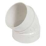 Short bow - 45° - cuff/spigot - white - Central Vac