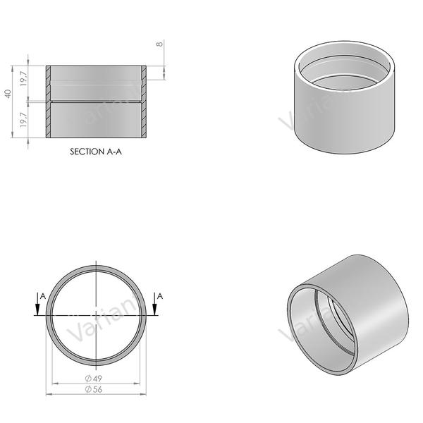 Coupler - stop edge - white - Central Vac