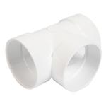 Short T-Piece - 90° - 3 cuffs - white - Central Vac