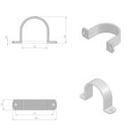 Mounting bracket - tube 2" - white - Central Vac