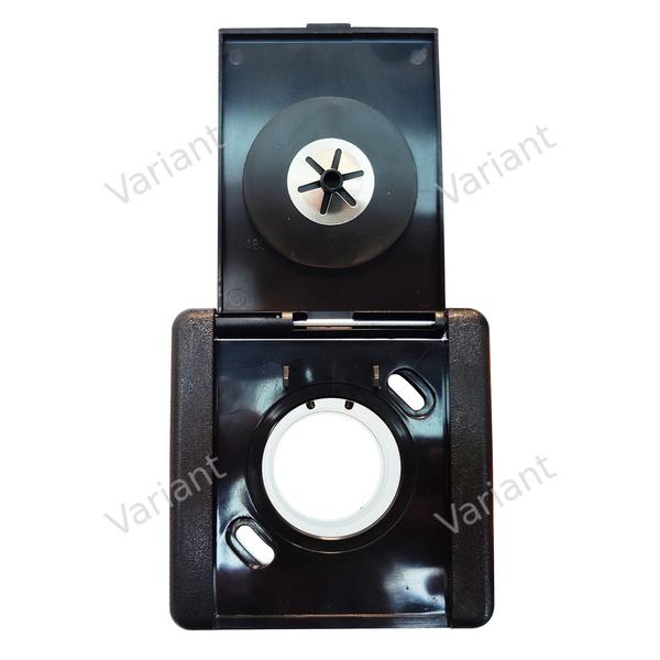 Inlet valve - square cap - black - Central Vac