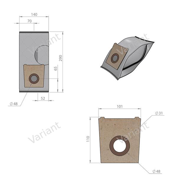Microfiber - vacuum bags - Bosch  - polybag